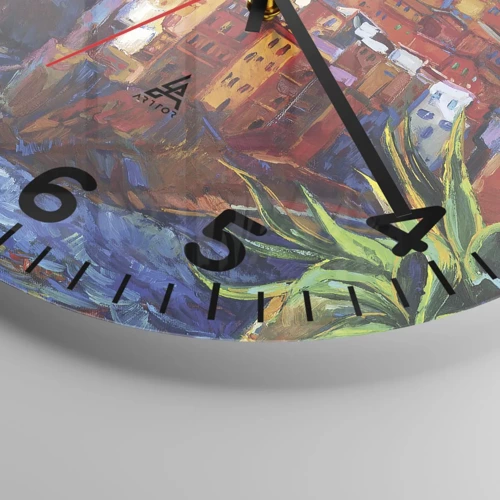 Reloj de pared - Reloj de vidrio - Ambiente italiano - 30x30 cm