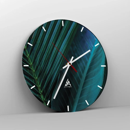 Reloj de pared - Reloj de vidrio - Anatomía del verde - 30x30 cm