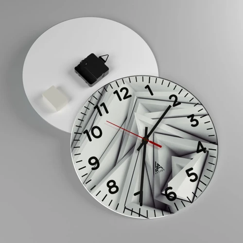 Reloj de pared - Reloj de vidrio - Ángulos afilados - 30x30 cm