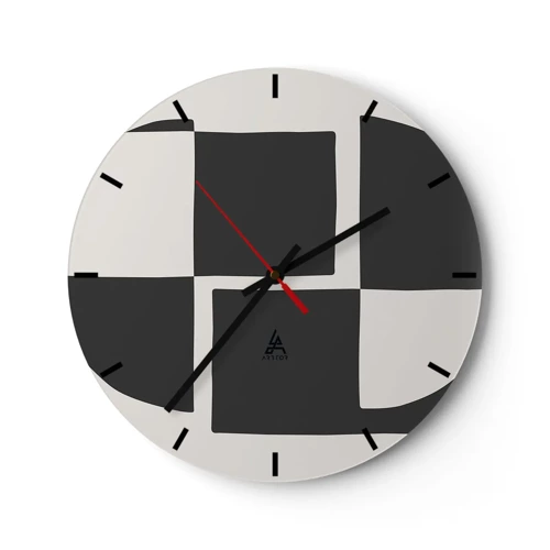 Reloj de pared - Reloj de vidrio - Antítesis - síntesis - 30x30 cm