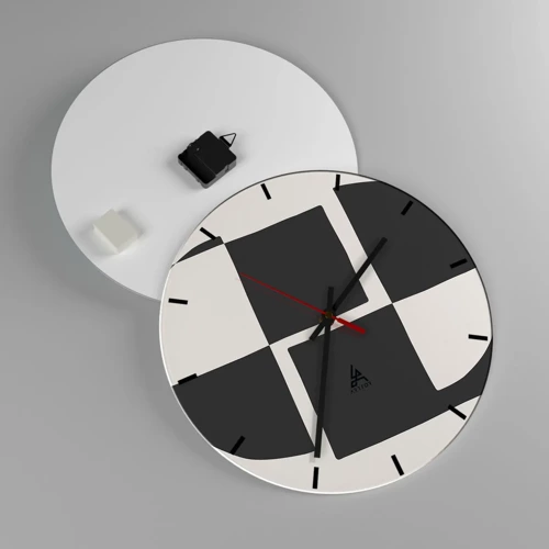 Reloj de pared - Reloj de vidrio - Antítesis - síntesis - 40x40 cm