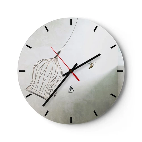 Reloj de pared - Reloj de vidrio - Aquí debo estar - 30x30 cm