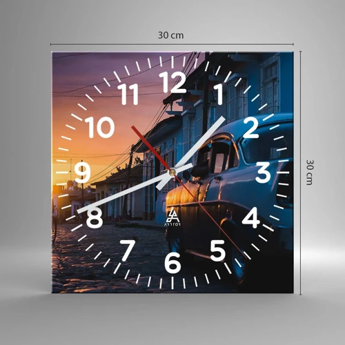 Reloj de pared - Reloj de vidrio - Aquí el tiempo se ralentiza - 30x30 cm