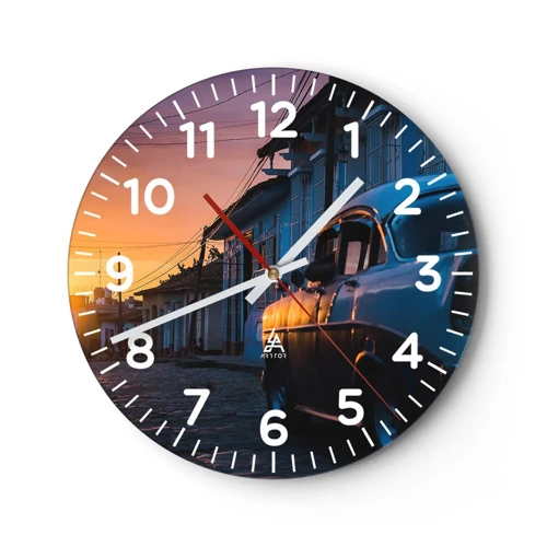 Reloj de pared - Reloj de vidrio - Aquí el tiempo se ralentiza - 30x30 cm