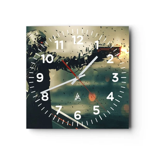 Reloj de pared - Reloj de vidrio - Arma letal: tu propio Terminator - 40x40 cm