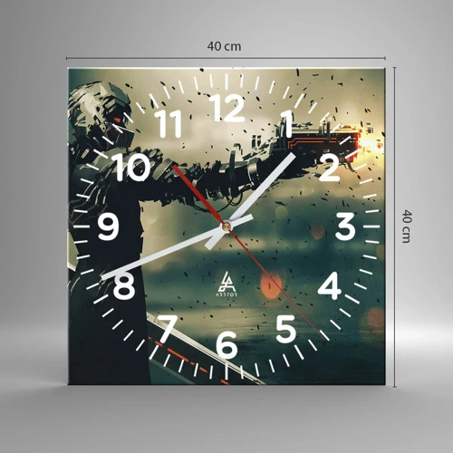 Reloj de pared - Reloj de vidrio - Arma letal: tu propio Terminator - 40x40 cm