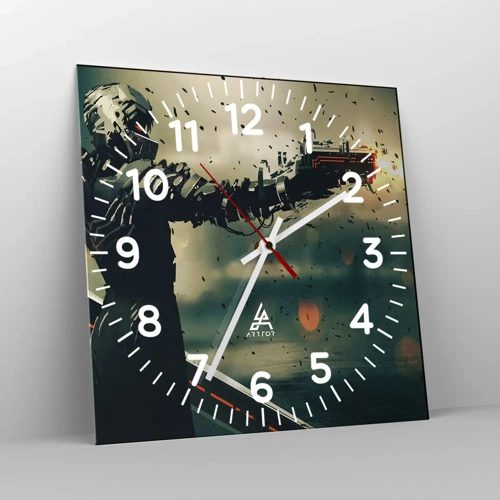 Reloj de pared - Reloj de vidrio - Arma letal: tu propio Terminator - 40x40 cm