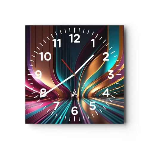 Reloj de pared - Reloj de vidrio - Arquitectura de la luz - 30x30 cm