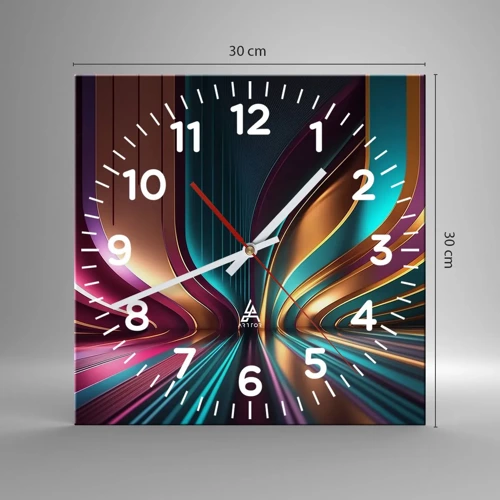 Reloj de pared - Reloj de vidrio - Arquitectura de la luz - 30x30 cm