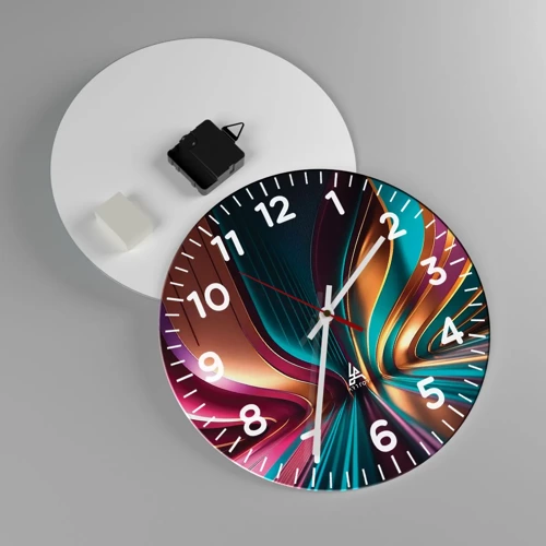 Reloj de pared - Reloj de vidrio - Arquitectura de la luz - 30x30 cm