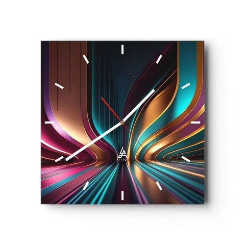 Reloj de pared - Reloj de vidrio - Arquitectura de la luz - 40x40 cm