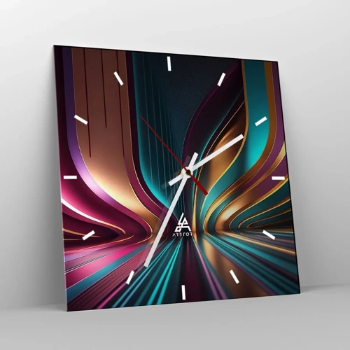 Reloj de pared - Reloj de vidrio - Arquitectura de la luz - 40x40 cm