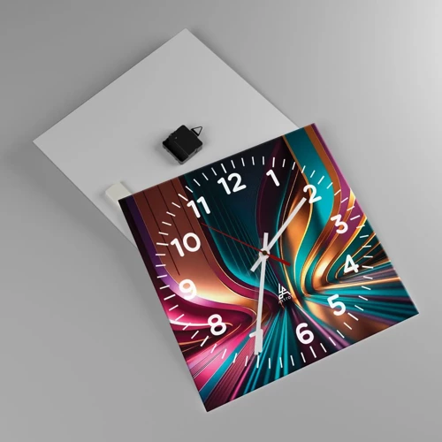 Reloj de pared - Reloj de vidrio - Arquitectura de la luz - 40x40 cm