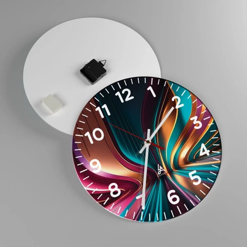 Reloj de pared - Reloj de vidrio - Arquitectura de la luz - 40x40 cm