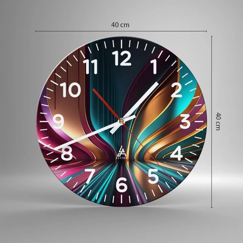 Reloj de pared - Reloj de vidrio - Arquitectura de la luz - 40x40 cm