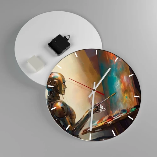 Reloj de pared - Reloj de vidrio - Arte del futuro - 30x30 cm