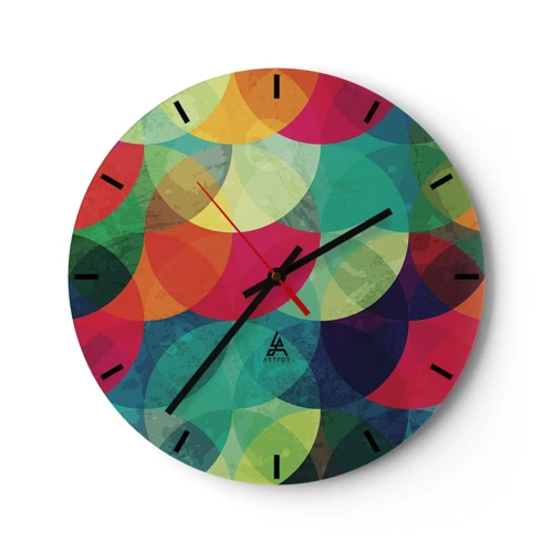 Reloj de pared - Reloj de vidrio - Ascensión circular - 30x30 cm