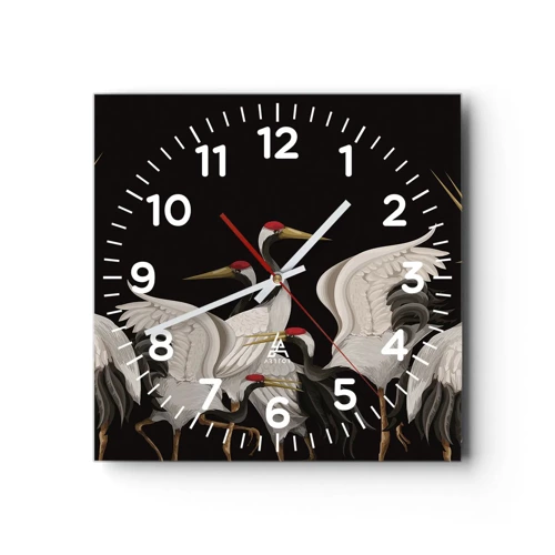 Reloj de pared - Reloj de vidrio - Asuntos de aves - 40x40 cm