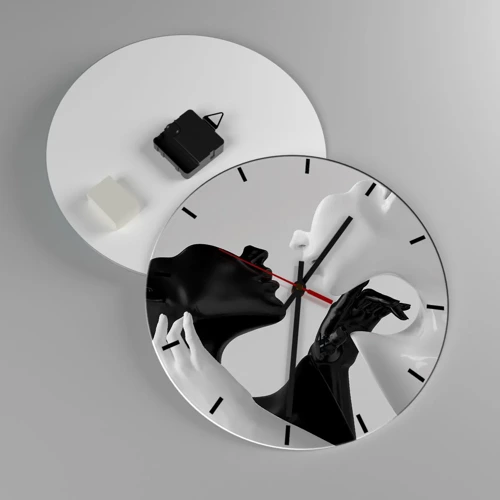 Reloj de pared - Reloj de vidrio - Atracción - deseo - 30x30 cm