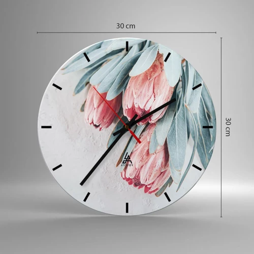 Reloj de pared - Reloj de vidrio - Avergonzada de su propia belleza - 30x30 cm