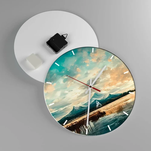 Reloj de pared - Reloj de vidrio - Bajo la protección del cielo - 30x30 cm