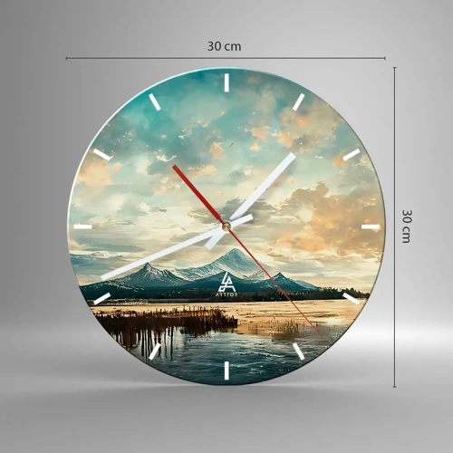 Reloj de pared - Reloj de vidrio - Bajo la protección del cielo - 30x30 cm