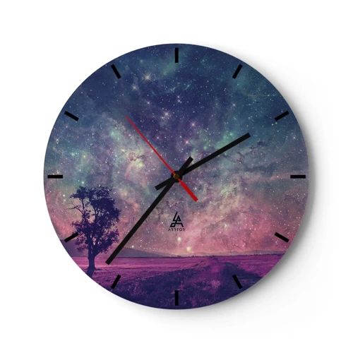 Reloj de pared - Reloj de vidrio - Bajo un cielo mágico - 30x30 cm