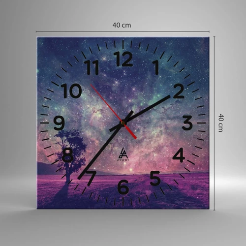 Reloj de pared - Reloj de vidrio - Bajo un cielo mágico - 40x40 cm