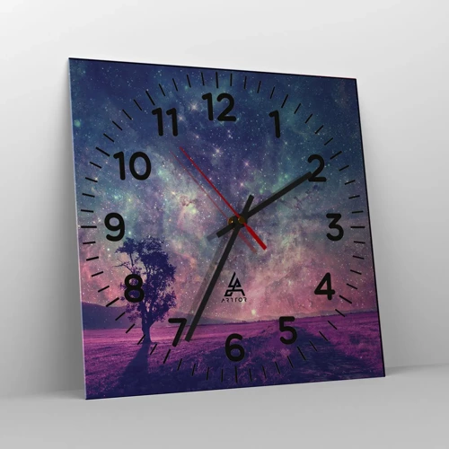 Reloj de pared - Reloj de vidrio - Bajo un cielo mágico - 40x40 cm