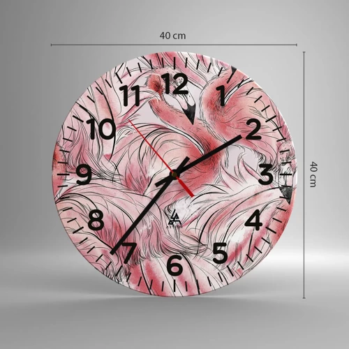 Reloj de pared - Reloj de vidrio - Ballet de aves - 40x40 cm