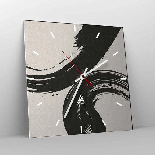 Reloj de pared - Reloj de vidrio - Barrido y circular - 30x30 cm