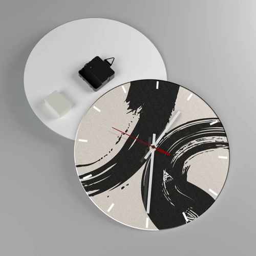 Reloj de pared - Reloj de vidrio - Barrido y circular - 30x30 cm