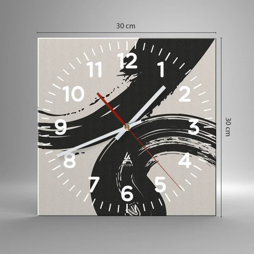 Reloj de pared - Reloj de vidrio - Barrido y circular - 30x30 cm