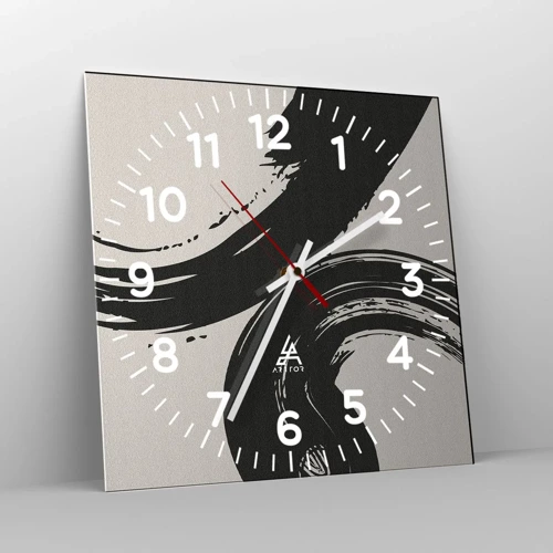 Reloj de pared - Reloj de vidrio - Barrido y circular - 30x30 cm