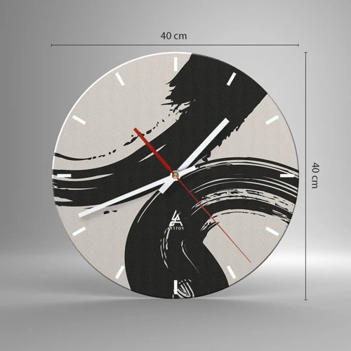 Reloj de pared - Reloj de vidrio - Barrido y circular - 40x40 cm