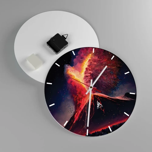 Reloj de pared - Reloj de vidrio - Belleza y horror - 30x30 cm