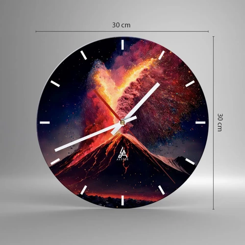 Reloj de pared - Reloj de vidrio - Belleza y horror - 30x30 cm