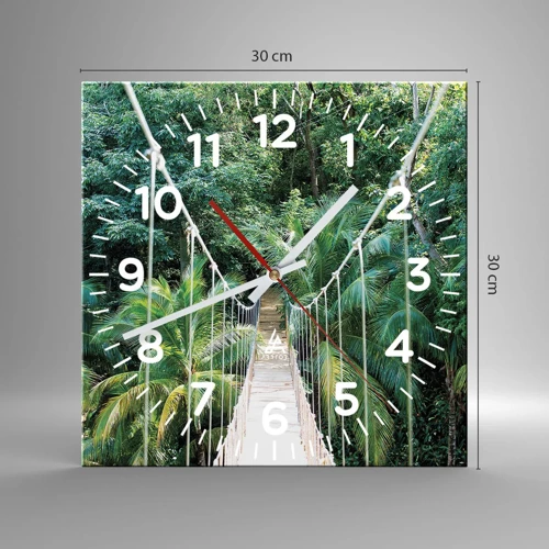 Reloj de pared - Reloj de vidrio - ¡Bienvenido a la selva! - 30x30 cm