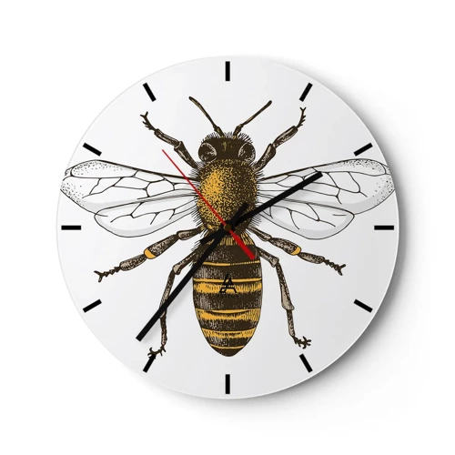 Reloj de pared - Reloj de vidrio - Bondad natural - 30x30 cm