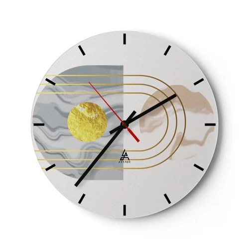 Reloj de pared - Reloj de vidrio - Brillo y resplandor - 30x30 cm