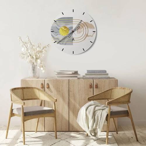 Reloj de pared - Reloj de vidrio - Brillo y resplandor - 30x30 cm