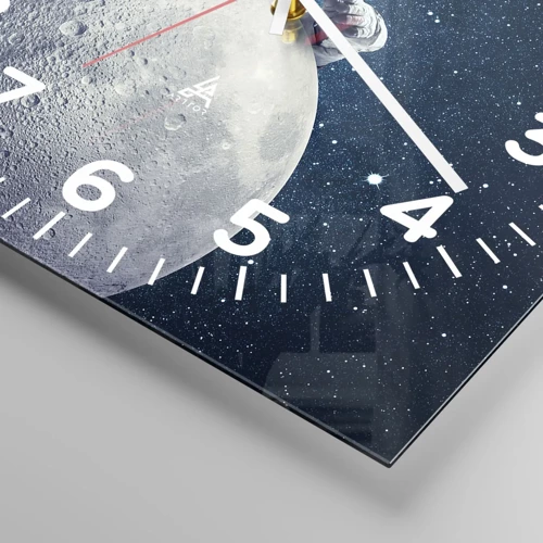 Reloj de pared - Reloj de vidrio - Bromista espacial - 40x40 cm