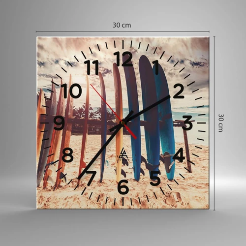 Reloj de pared - Reloj de vidrio - Buenas noches, hasta mañana - 30x30 cm