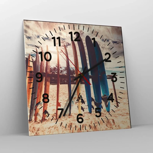 Reloj de pared - Reloj de vidrio - Buenas noches, hasta mañana - 30x30 cm