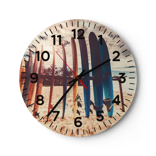 Reloj de pared - Reloj de vidrio - Buenas noches, hasta mañana - 30x30 cm