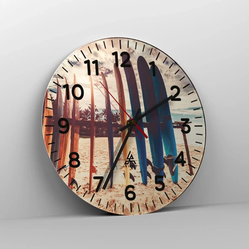 Reloj de pared - Reloj de vidrio - Buenas noches, hasta mañana - 30x30 cm