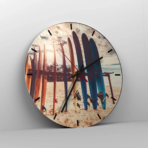 Reloj de pared - Reloj de vidrio - Buenas noches, hasta mañana - 30x30 cm