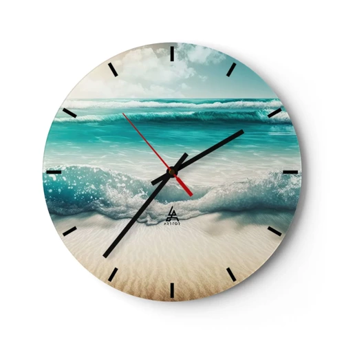 Reloj de pared - Reloj de vidrio - Calma oceánica - 30x30 cm