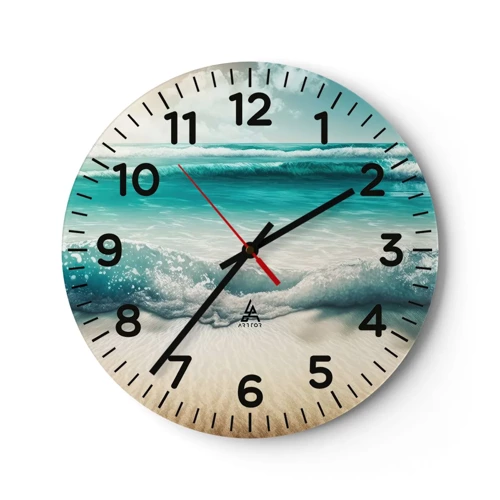 Reloj de pared - Reloj de vidrio - Calma oceánica - 40x40 cm