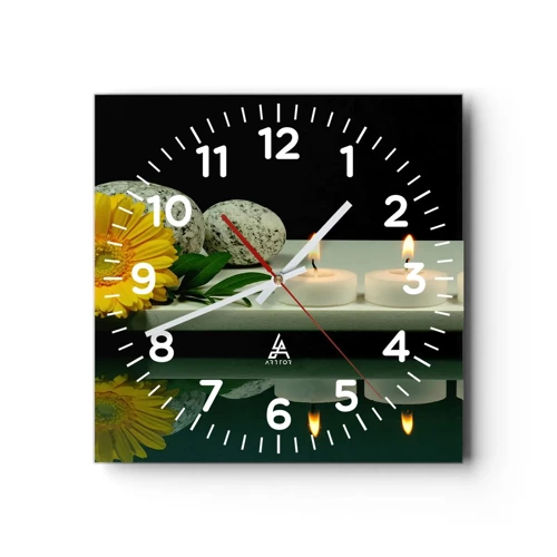 Reloj de pared - Reloj de vidrio - Calmar los sentidos - 40x40 cm